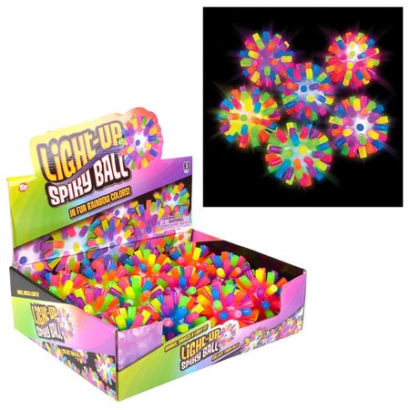 TOY STACK 4 inch LightUp Rainbow Spiky Ball TBARBSPI